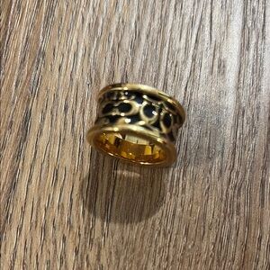Coach Gold and Black Ring size 8 1/2